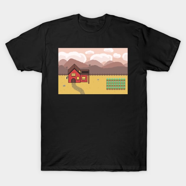 Farmhouse Pixel art Illustration T-Shirt by kelnan